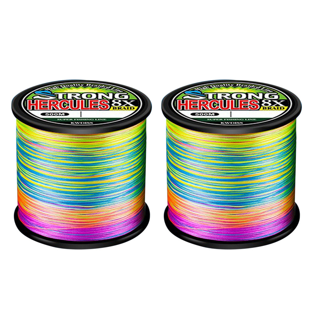 2X500m Multicolor PE Braided Fishing Line 8 Strands Braid Fishing Line