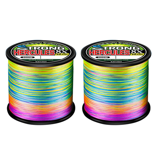 2X500m Multicolor PE Braided Fishing Line 8 Strands Braid Fishing Line