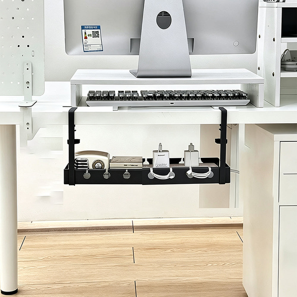 Expandable Under Desk Cable Management Tray Wire Storage Basket Rack