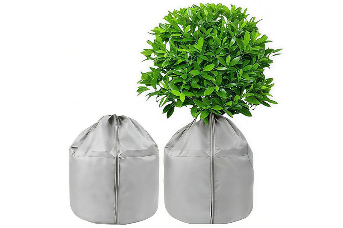 2Pcs Plant Frost Protection Cover with Zip Thermal Winter Jacket Drawstring
