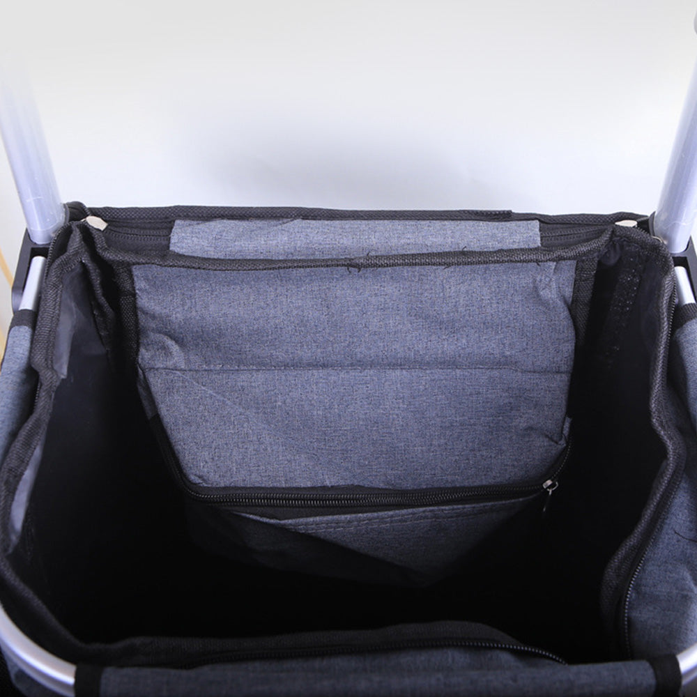 Folding Shopping Cart with Waterproof Oxford Bag Portable Utility Trolley