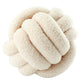 Cream Knotted Plush Throw Pillow for Sofa or Bed