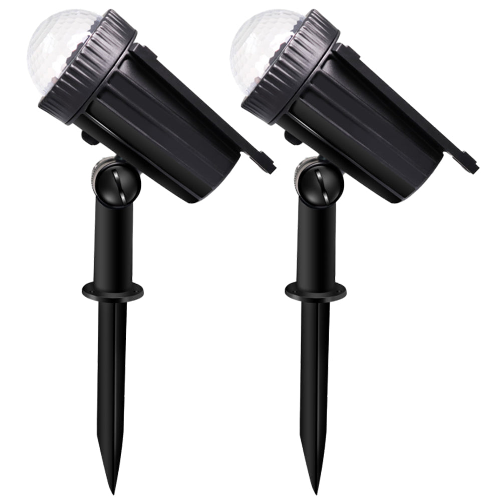 2Pcs LED Solar RGB Outdoor Projector Landscape Lamp