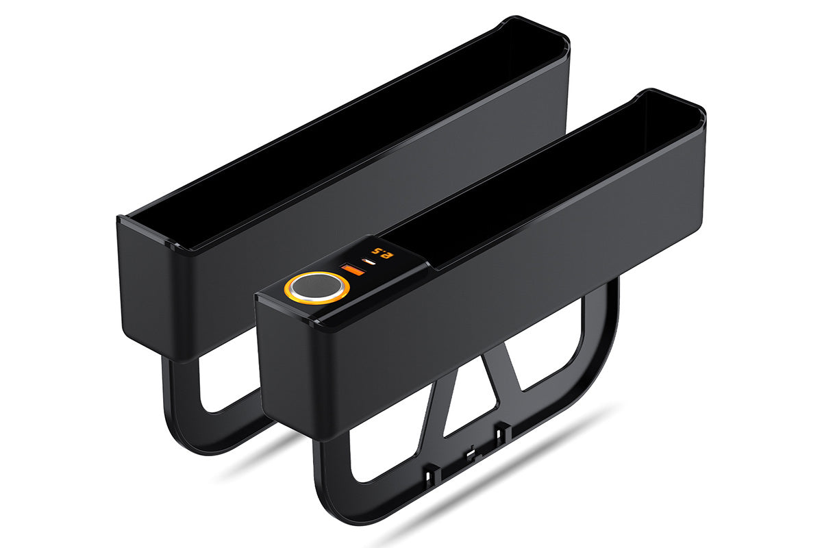 Car Seat Gap Organizer with USB-C USB Ports Console Side Pocket Storage Box