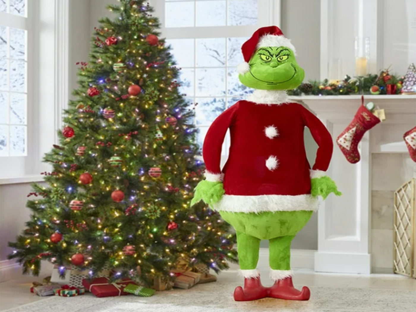 Grinch Inspired Christmas Ornament Home Decoration Plush Toy