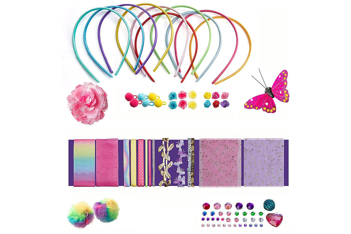Headband Making Kit DIY Hair Accessories Set Gift for Ages 5-12 Year Old Girl