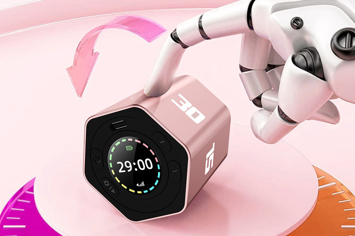Cube Timer Visual Focus Rotating Timer with Vibration Adjustable Volume Custom Countdown