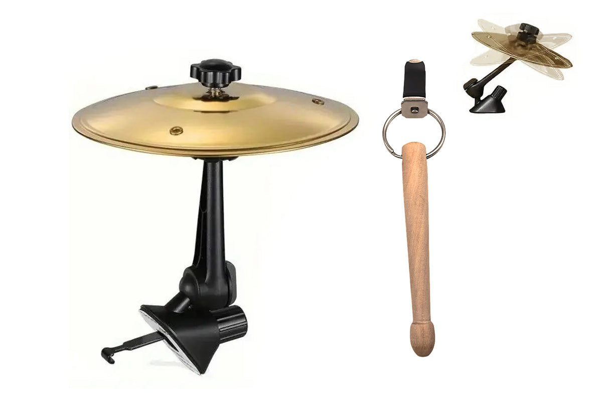 Car Air Vent Mini Drum Cymbal Set with Drum Stick Musical Gadget for Drummers