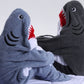 Flannel Cartoon Shark Wearable Hoodie Sleeping Blanket