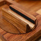 3-in-1 Wooden Sofa Arm Tray with Rotating Phone Holder and Cup Slot