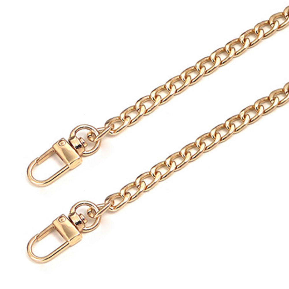 2Pcs Flat Chain Shoulder Strap Replacement Metal Bag Strap with Hook Clasps for Handbags Purses