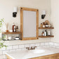 3 Tier Bathroom Shelf Wall Mounted Floating Shelf with Storage Basket