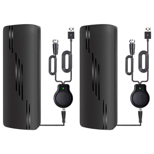 2Pcs 4K 1080P Digital HDTV Antenna Indoor Outdoor Amplified Signal Booster Support
