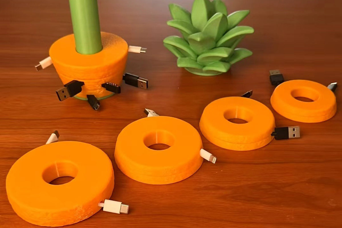 3D Printed Pineapple Cable Organizer for 7 Charging Cables