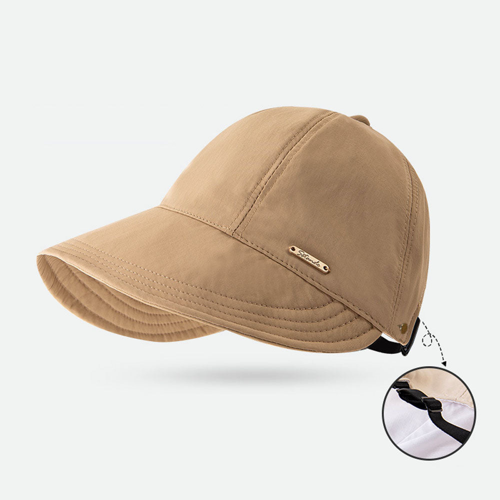 Wide Brim Quick Dry Foldable Sun Hat with Ponytail Opening and Hook