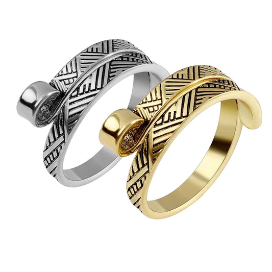 2Pcs Adjustable Knitting Crochet Loop Ring Open Yarn Guide Crochet Ring-Gold, Silver