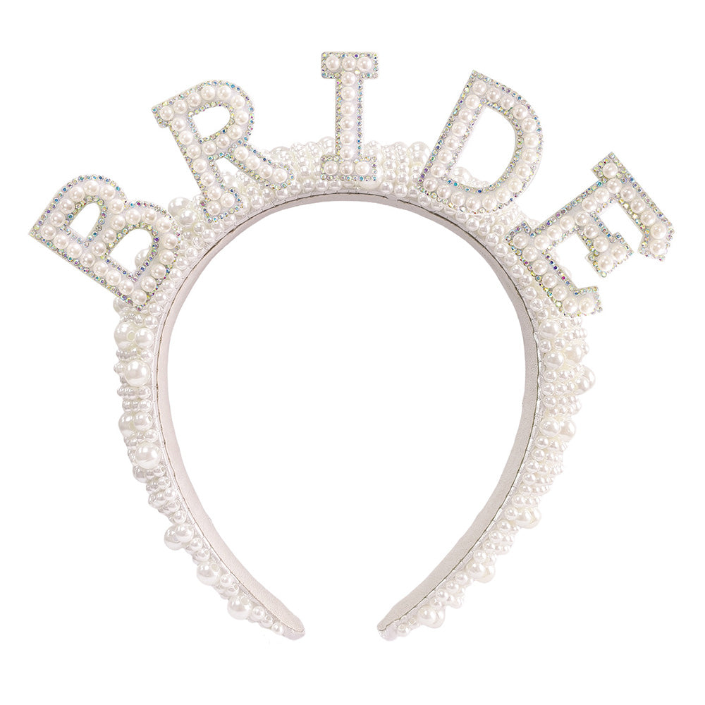 Bride Accessory Set with Veil Sash and Headband for Bachelorette Party Bridal Shower