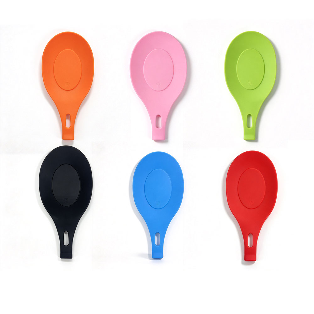 6 Pack Heat Resistant Silicone Spoon Rest Utensil Holders