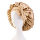 Solid Colour Women Satin Sleeping Cap Wrap Hair Bonnet Elastic Headwear