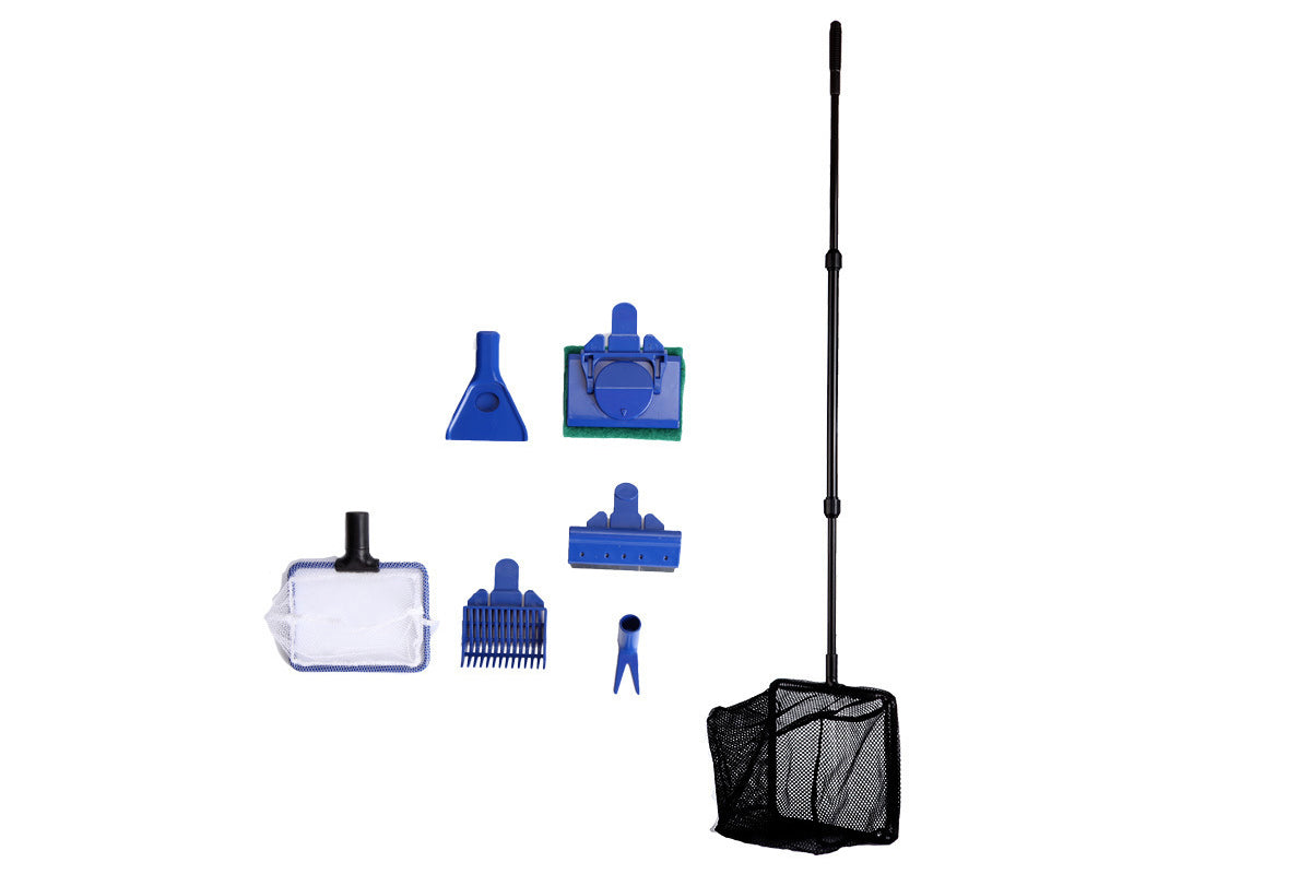 2Pcs 8 Layers Aquarium Filter with 6 in 1 Extendable Aquarium Cleaning Tool Kit