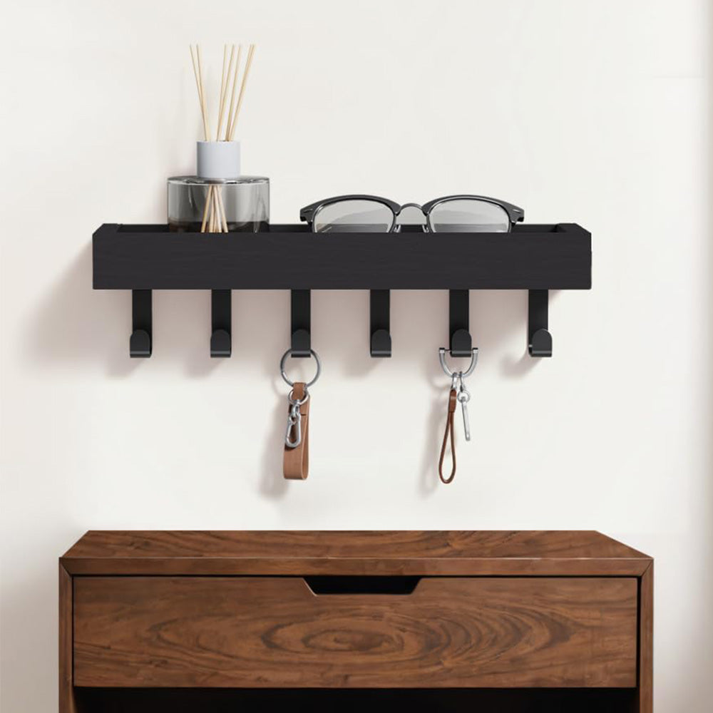 Wall Key Holder with Shelf Wooden Key Rack for Entryway Home