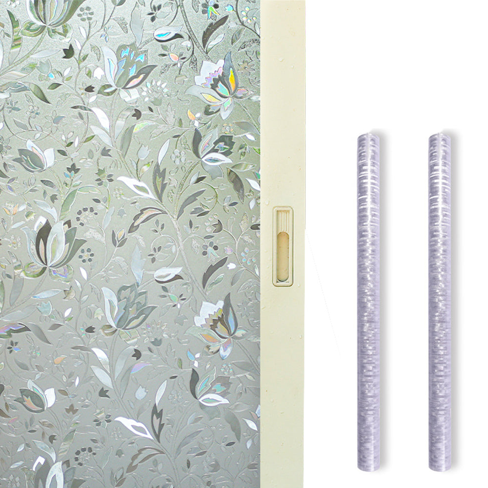 2Pcs 3D Rainbow Reflective Privacy Static Clings Window Film