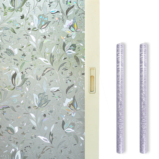 2Pcs 3D Rainbow Reflective Privacy Static Clings Window Film