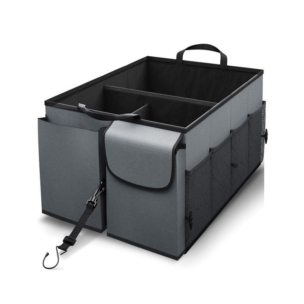 Foldable Car Trunk Organizer with Handles and 3 Compartments