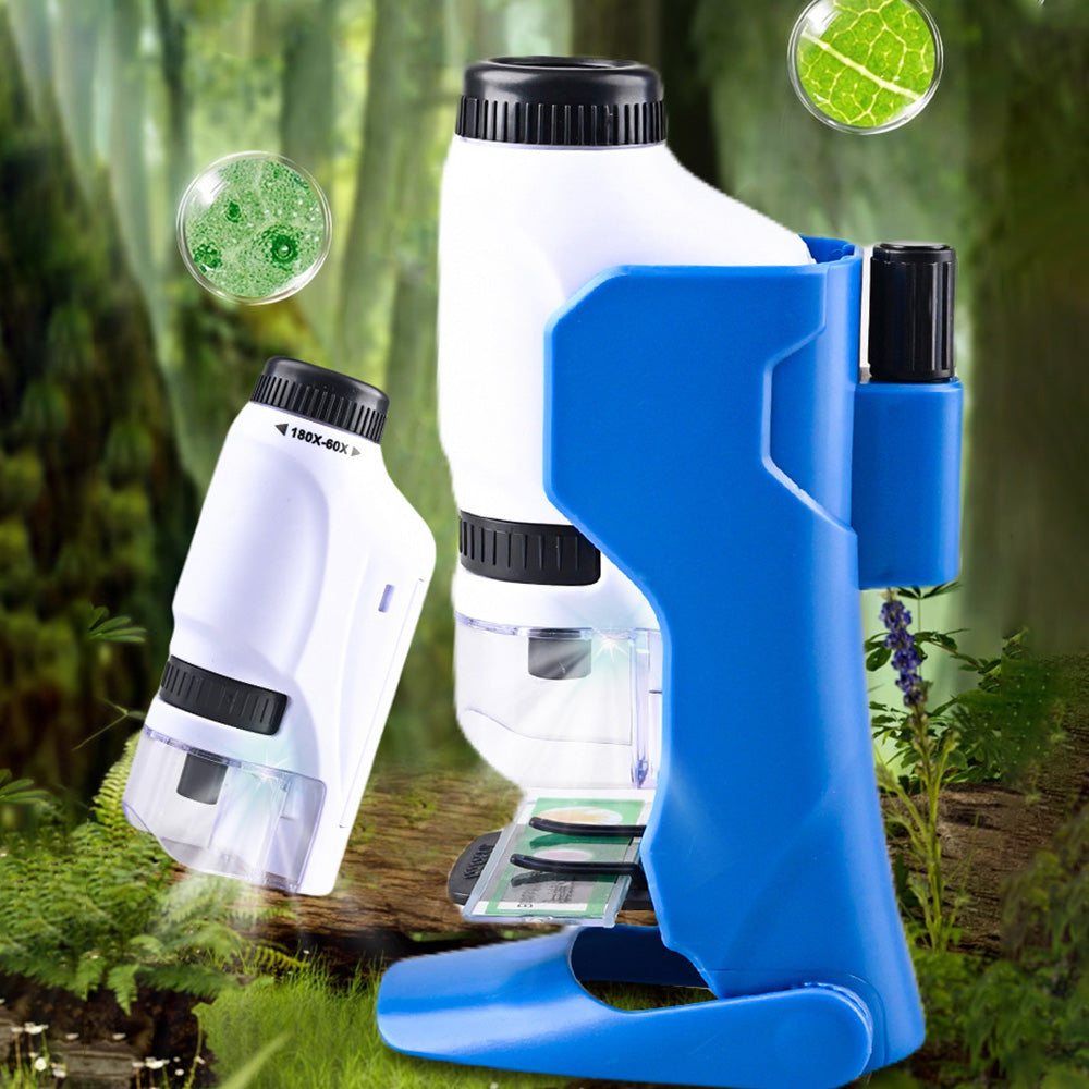 Mini Pocket Microscope Portable Handheld Microscope With Stand Educational Microscope Kit