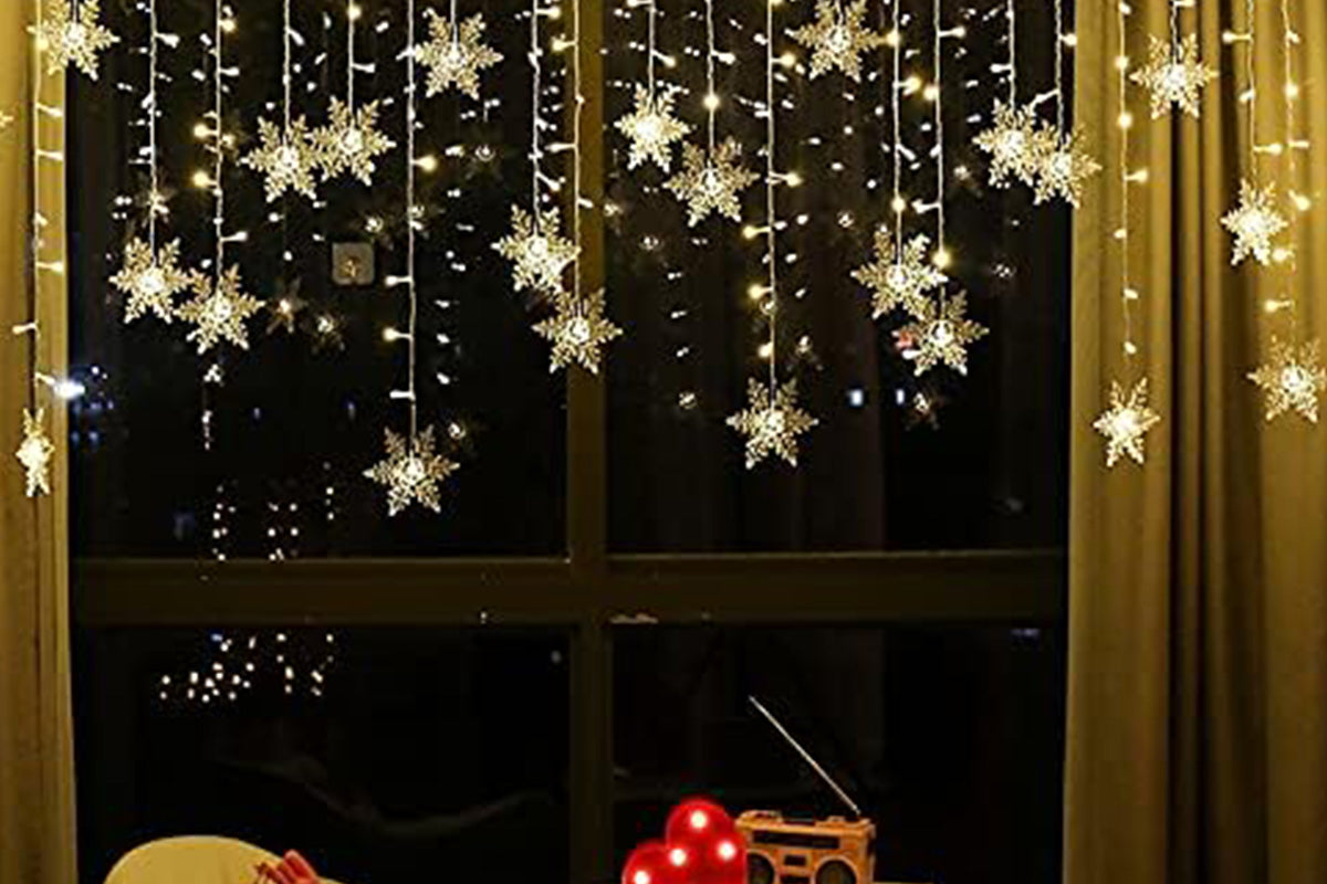 4m Curtain String Lights Waterproof Christmas Window Lights for Party Decorations