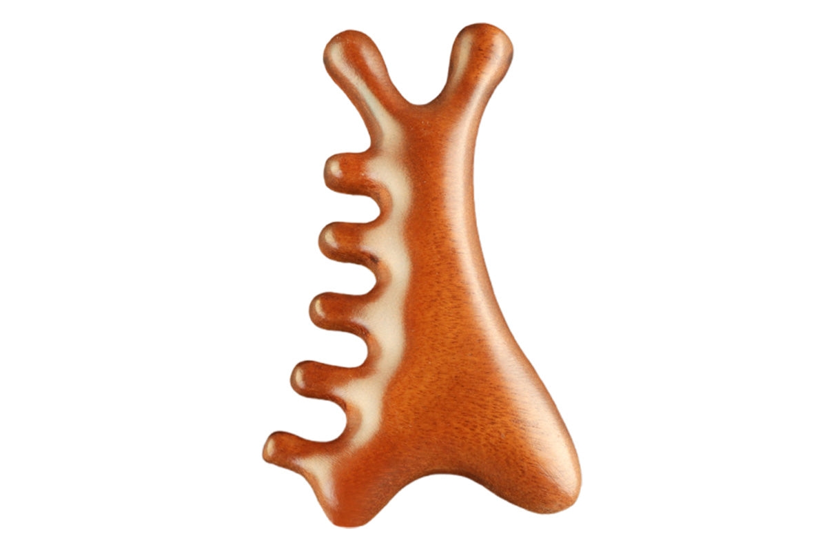 4 In 1 Gua Sha Tool Wooden Head Massage Comb Scalp Comb For Head Neck Face Care