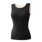 Thermal Underwear Round Neck Slim Fit Fall Winter Warm Baselayer Top for Women-Black