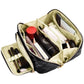 Large Capacity PU Leather Water-Resistant Checkered Cosmetic Bag Travel Makeup Bag