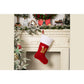 4Pcs Red Flannel Christmas Stocking with Letter Design for Holiday Decor