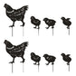 8Pcs Metal Hen and Chicks Silhouette Garden Stakes