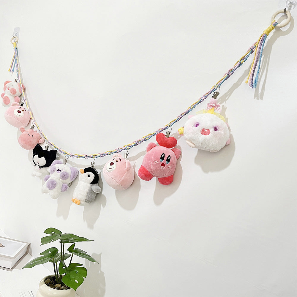 200CM Cotton Rope Hanger with 20 Clips for Photos Plush Toys Festival Cards