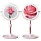 Adjustable Height Dual-Sided LED Makeup Mirror with 3 Color Lighting