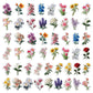50 Pcs Floral Transparent PET Stickers DIY Decals for Phone Case Cup Laptop