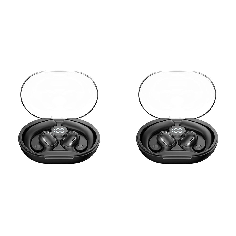 2Pcs Open Ear Headphones With Digital Display Charging Case Bluetooth 5.3 Wireless Sports Headphones