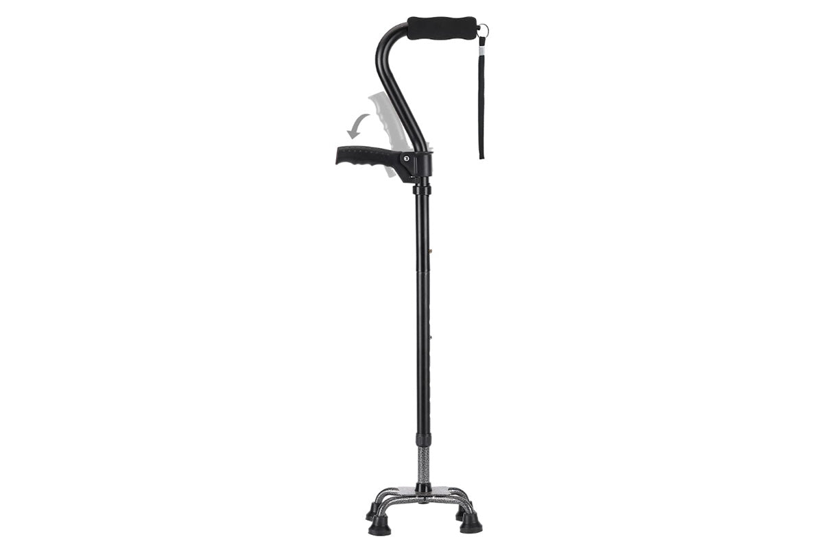 Adjustable Walking Cane With 4-Pronged Base Foldable Cane For Seniors
