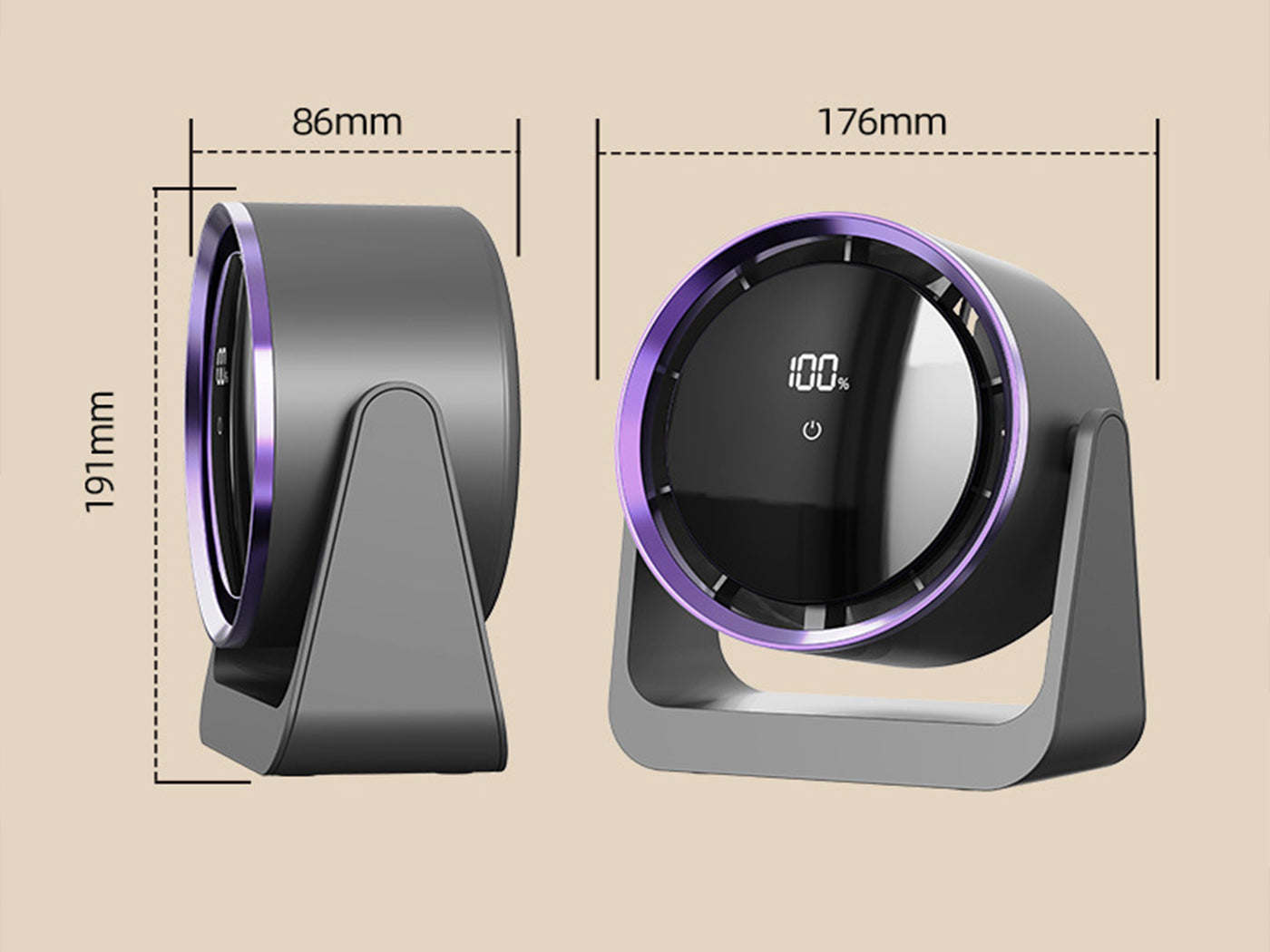 USB Rechargeable Air Circulator Wall Mounted Desktop Bladeless Fan