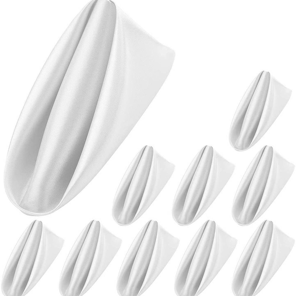 10 Pack Polyester Satin Dinner Napkins for Weddings Hotels Dining