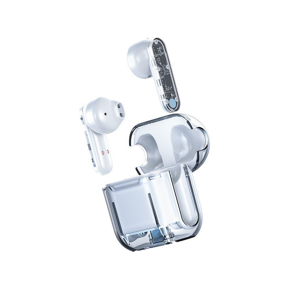 TWS 5.3 Bluetooth HD Sound Auriculares Transparent Cute Half-in-Ear Headphones with Mic