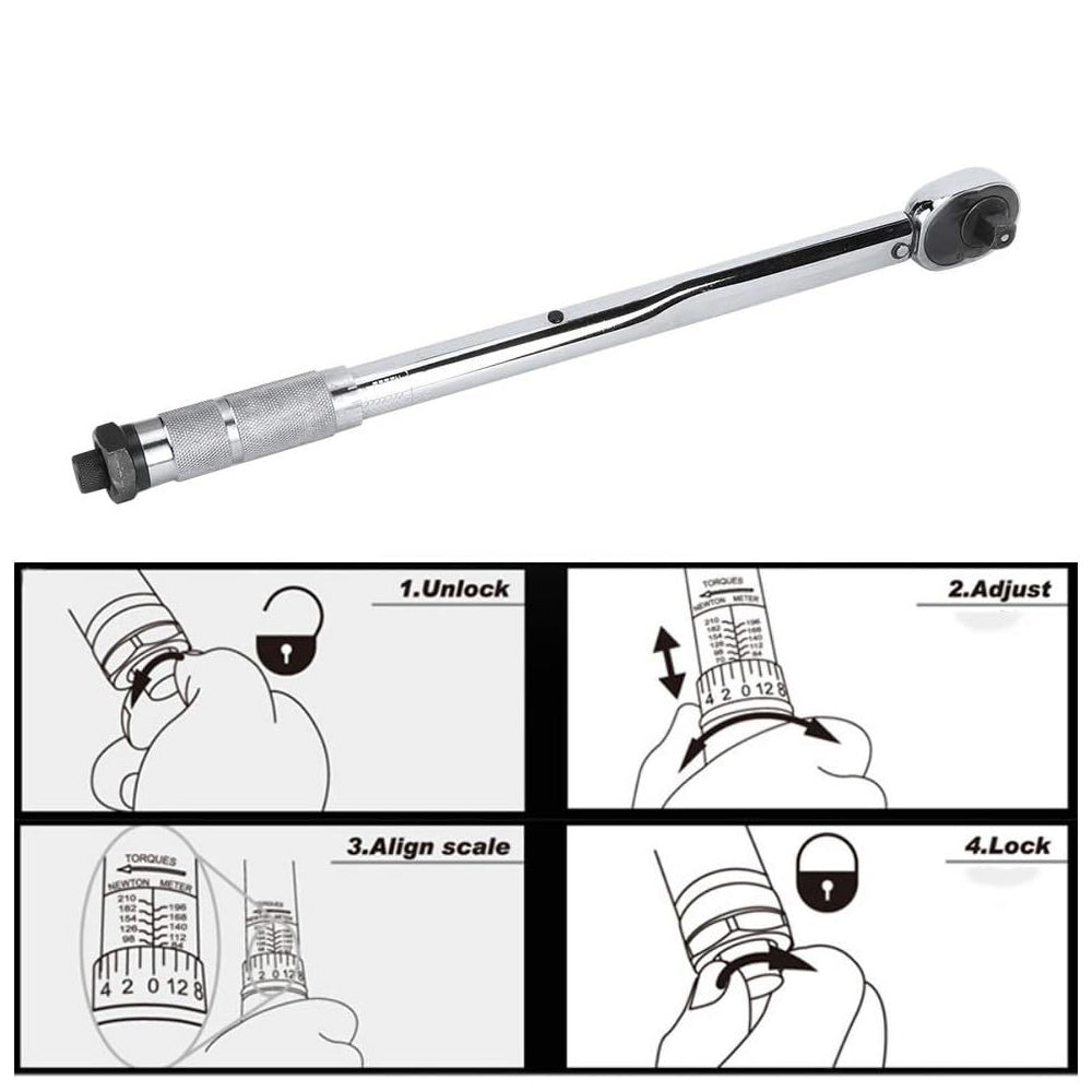 3Pcs 1/2 Inch Adjustable Torque Wrench