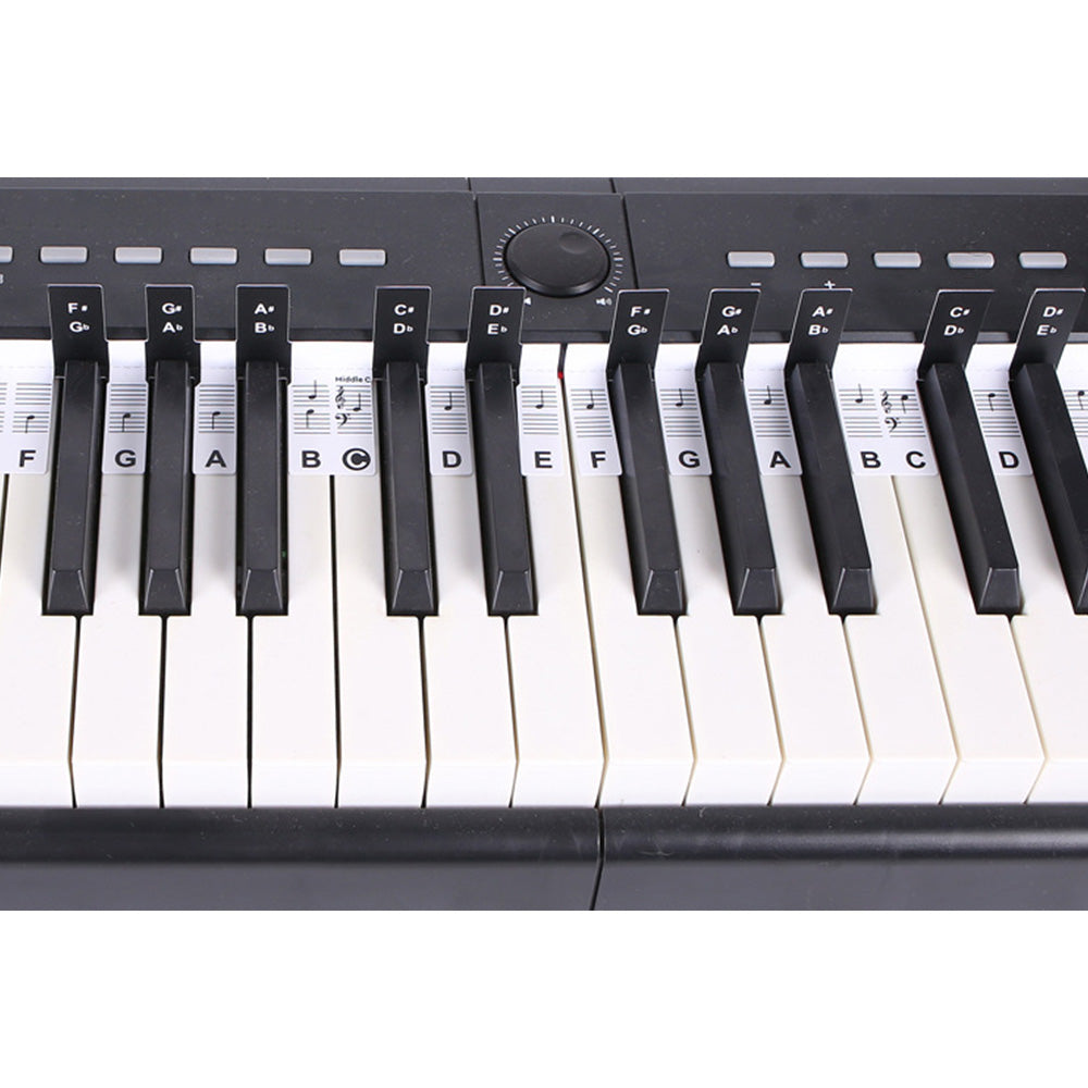 Reusable 88 Key Piano Note Guide Strip with Staff and Note Names