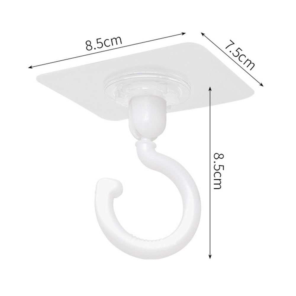 10 Pcs No Drill Ceiling Hooks 360 Degree Rotating Self Adhesive Hooks