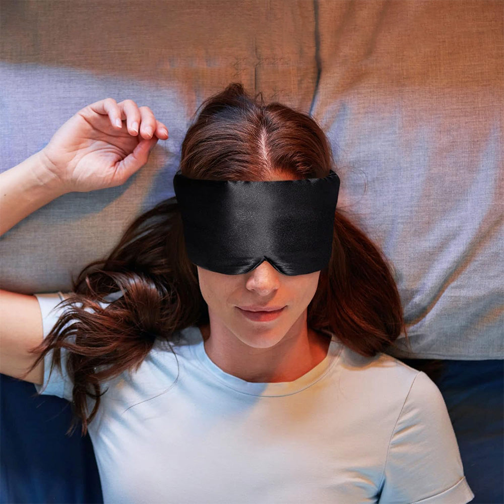 Silk Eye Mask Blackout Sleeping Face Hugging for Side Sleepers Pressureless