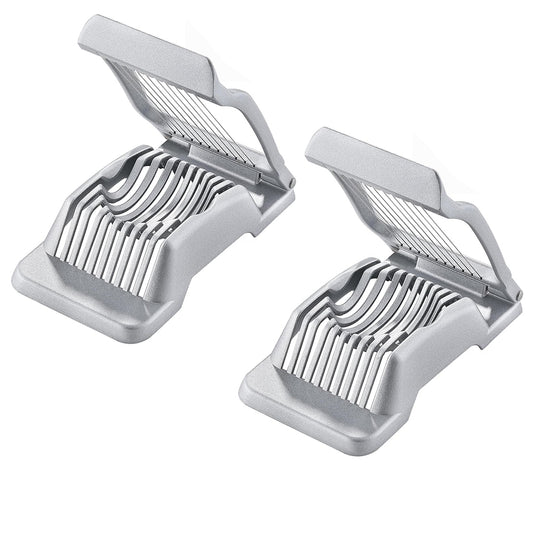 2Pcs Stainless Steel Hard Boiled Egg Slicer