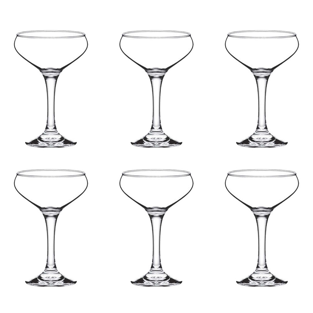6Pcs Martini Coupe Cocktail Glass Set 235ml