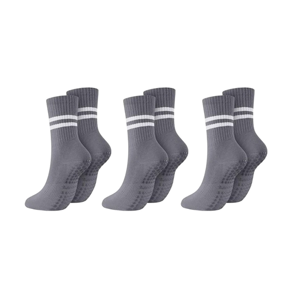 3 Pairs Non-Slip Yoga Cushioned Socks